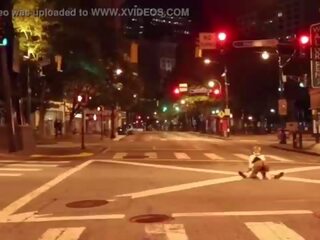 Clown gets putz sucked in middle of the street